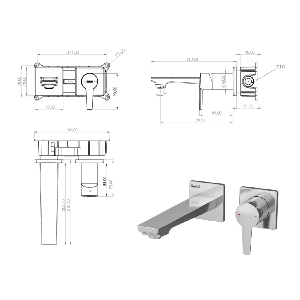 Liva Lavabo Bataryası teknik çizimi