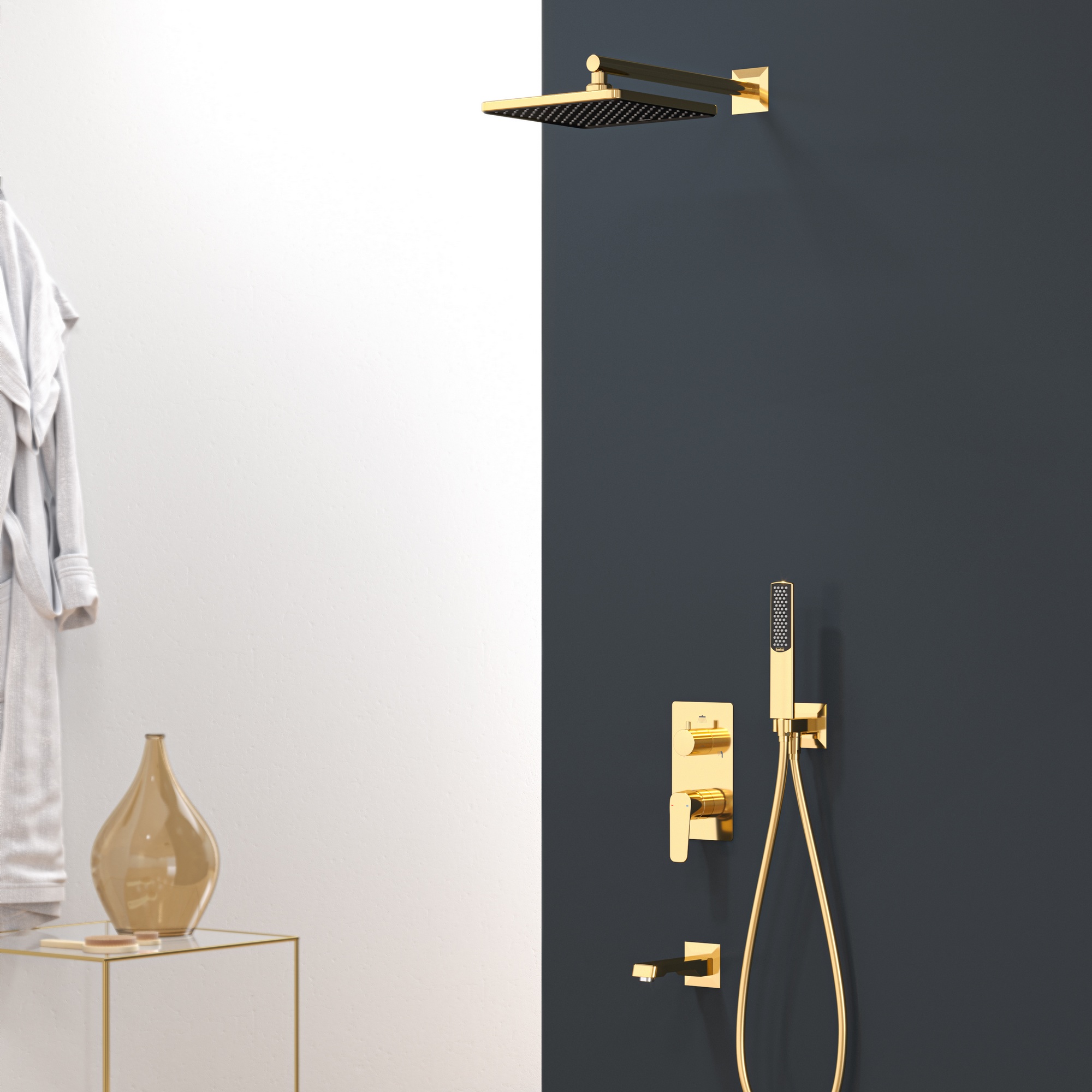 Ciera Pro 3 Yönlü Duş Batarya Seti Mix Altın