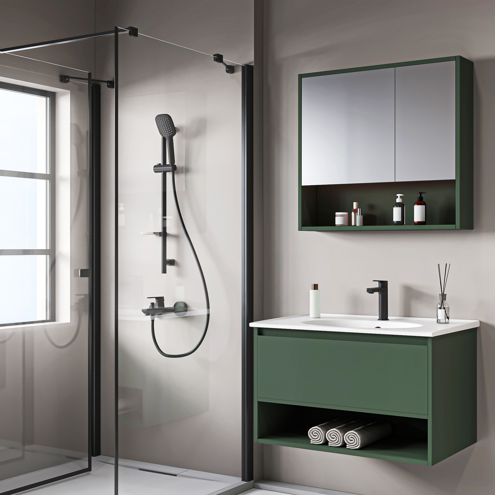 Carmela S Lavabo Bataryası Siyah