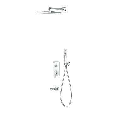 Ciera 3 Yönlü Duş Batarya Seti Mix Krom Beyaz Cam