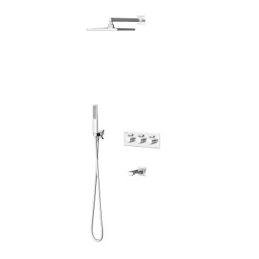 Lande 3 Yönlü Duş Batarya Seti Termostatik Krom