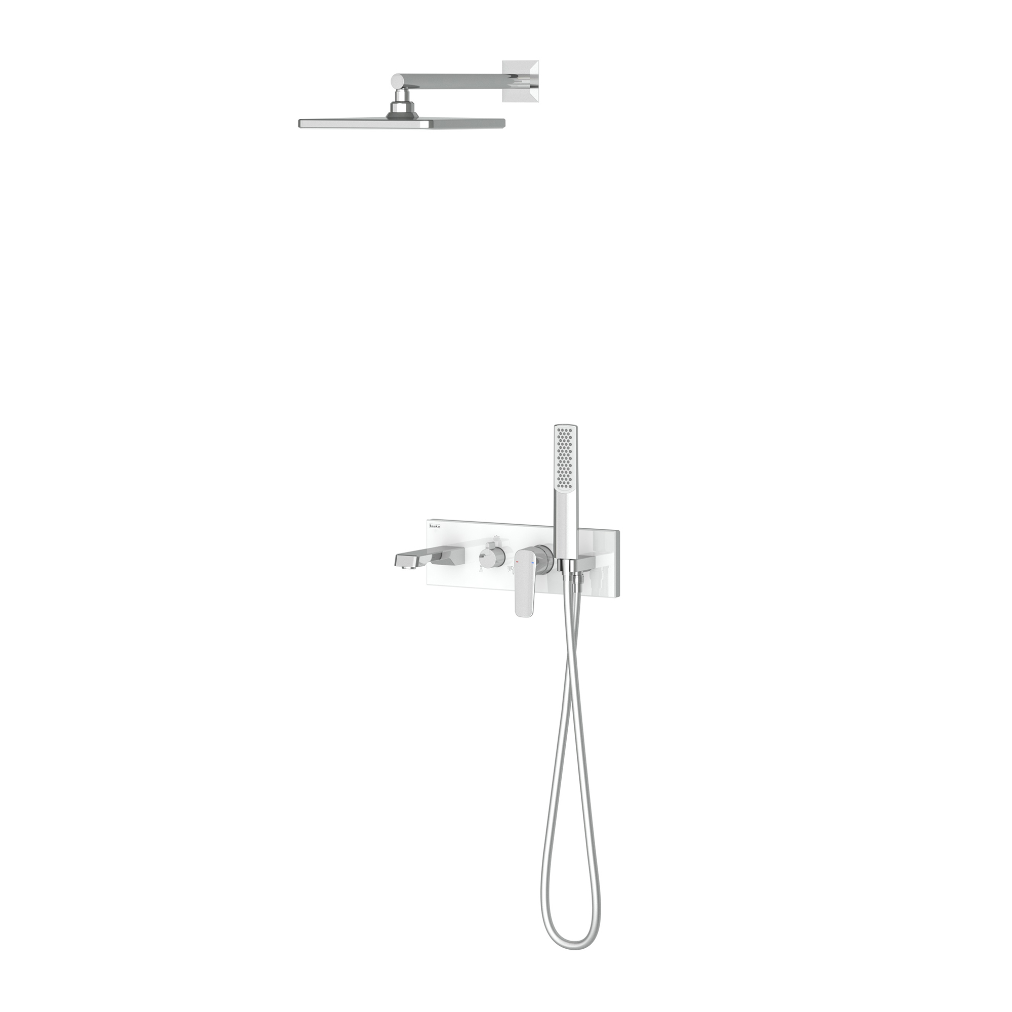 Life 3 Yönlü Duş Batarya Seti Mix Krom Beyaz Cam