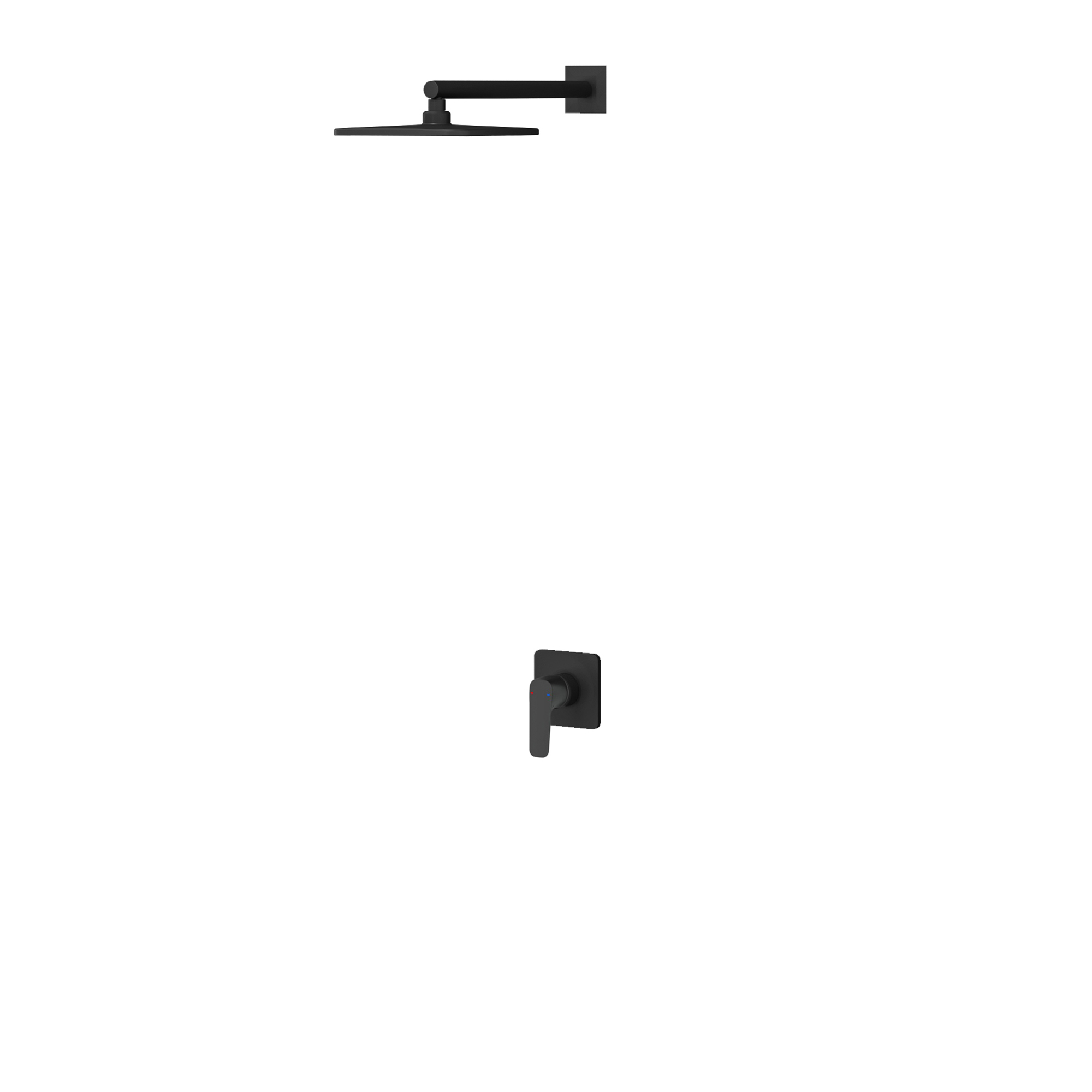 Misis Tek Yönlü Duş Batarya Seti Kare Siyah