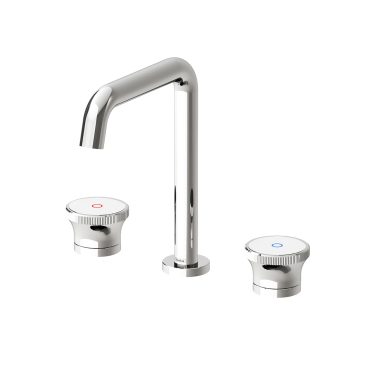 Norma Shine Lavabo Bataryası Krom Beyaz Cam