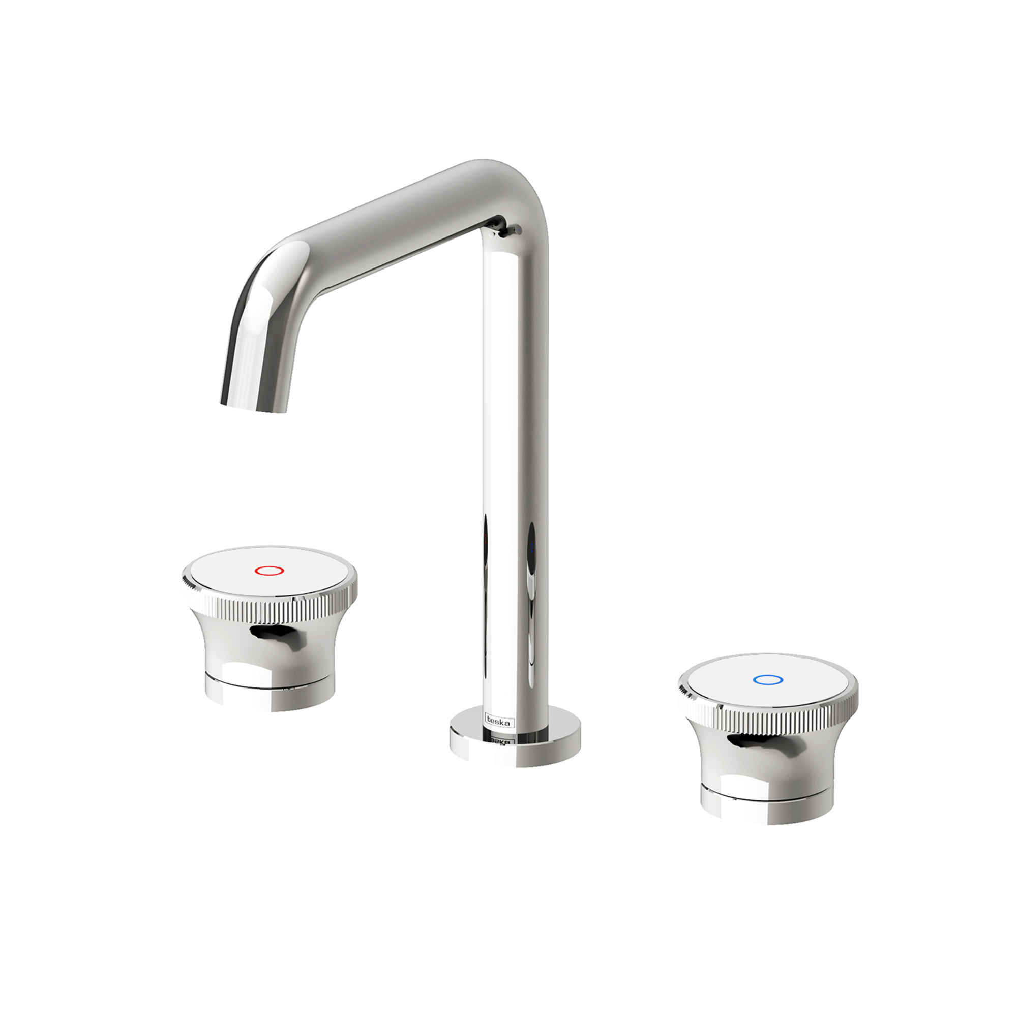 Norma Shine Lavabo Bataryası Krom Beyaz Cam