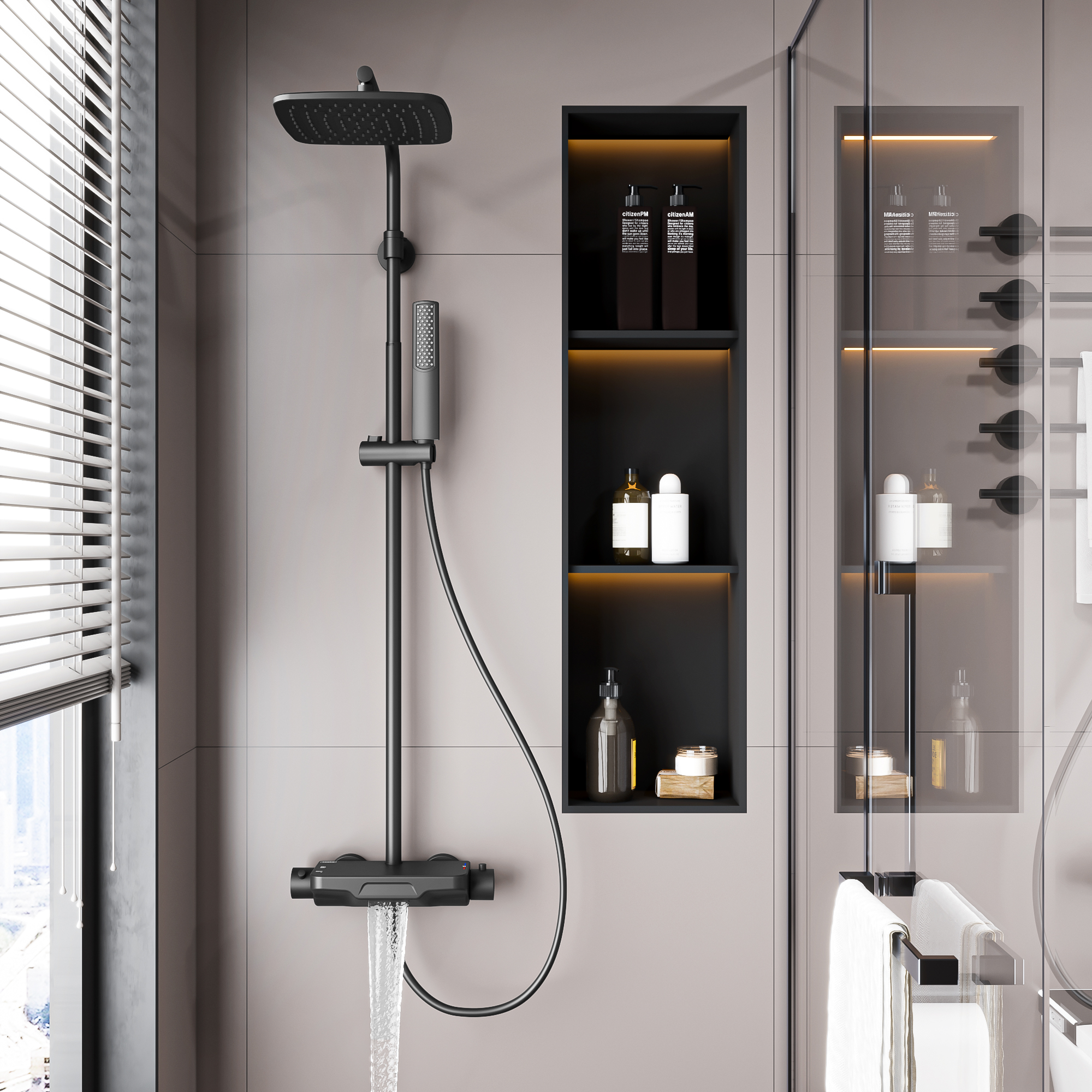 Perla 3 Yönlü Duş Kolonu Termostatik