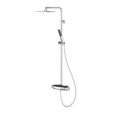 Perla 3 Yönlü Duş Kolonu Termostatik Krom Siyah Cam