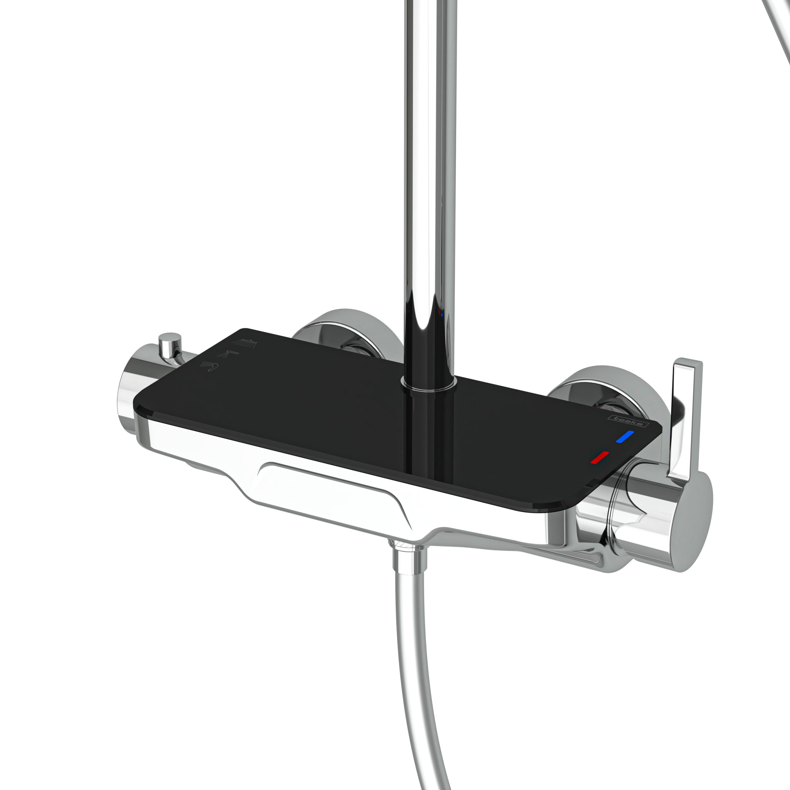 Perla 3 Yönlü Duş Kolonu Mix Krom Siyah Cam