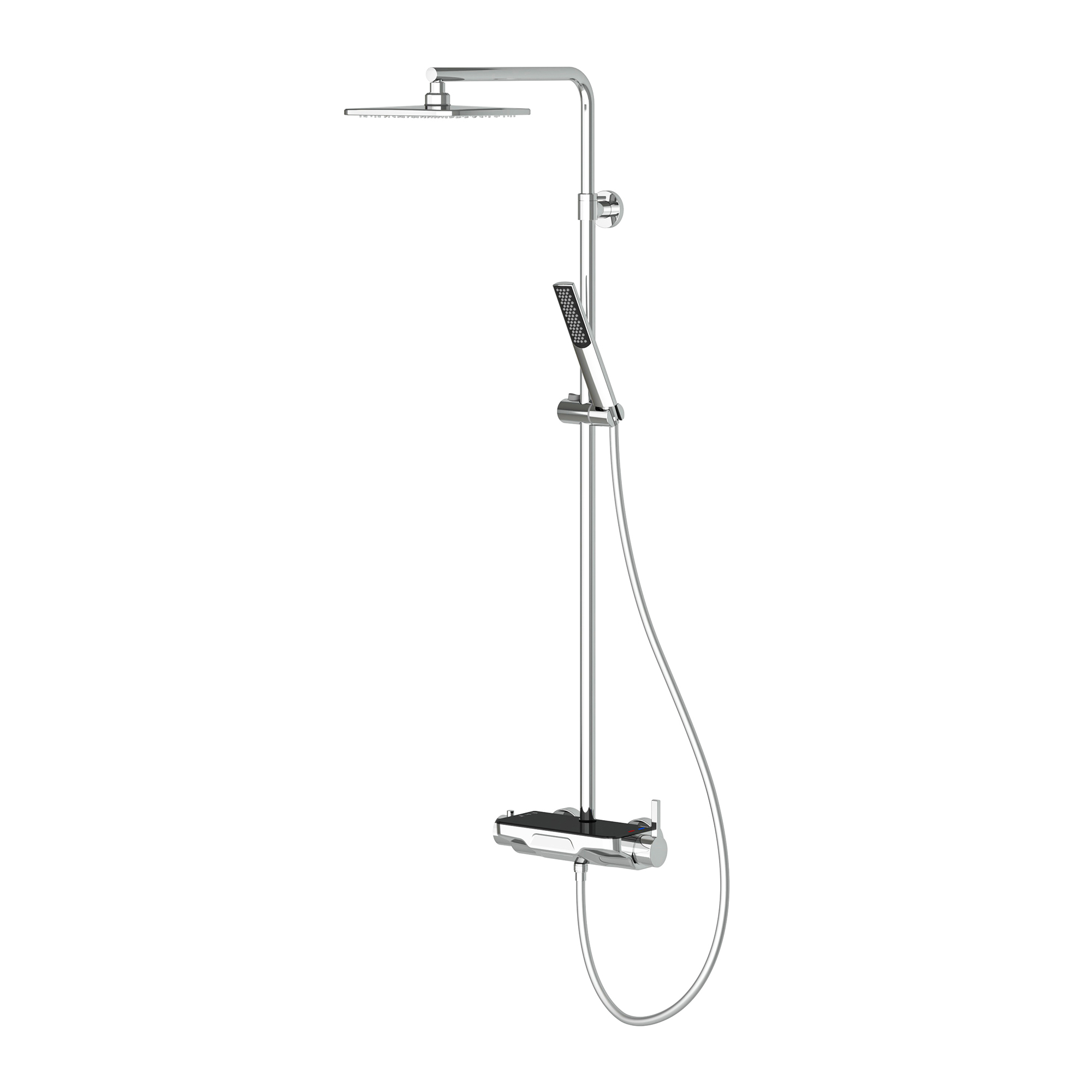 Perla 3 Yönlü Duş Kolonu Mix Krom Siyah Cam