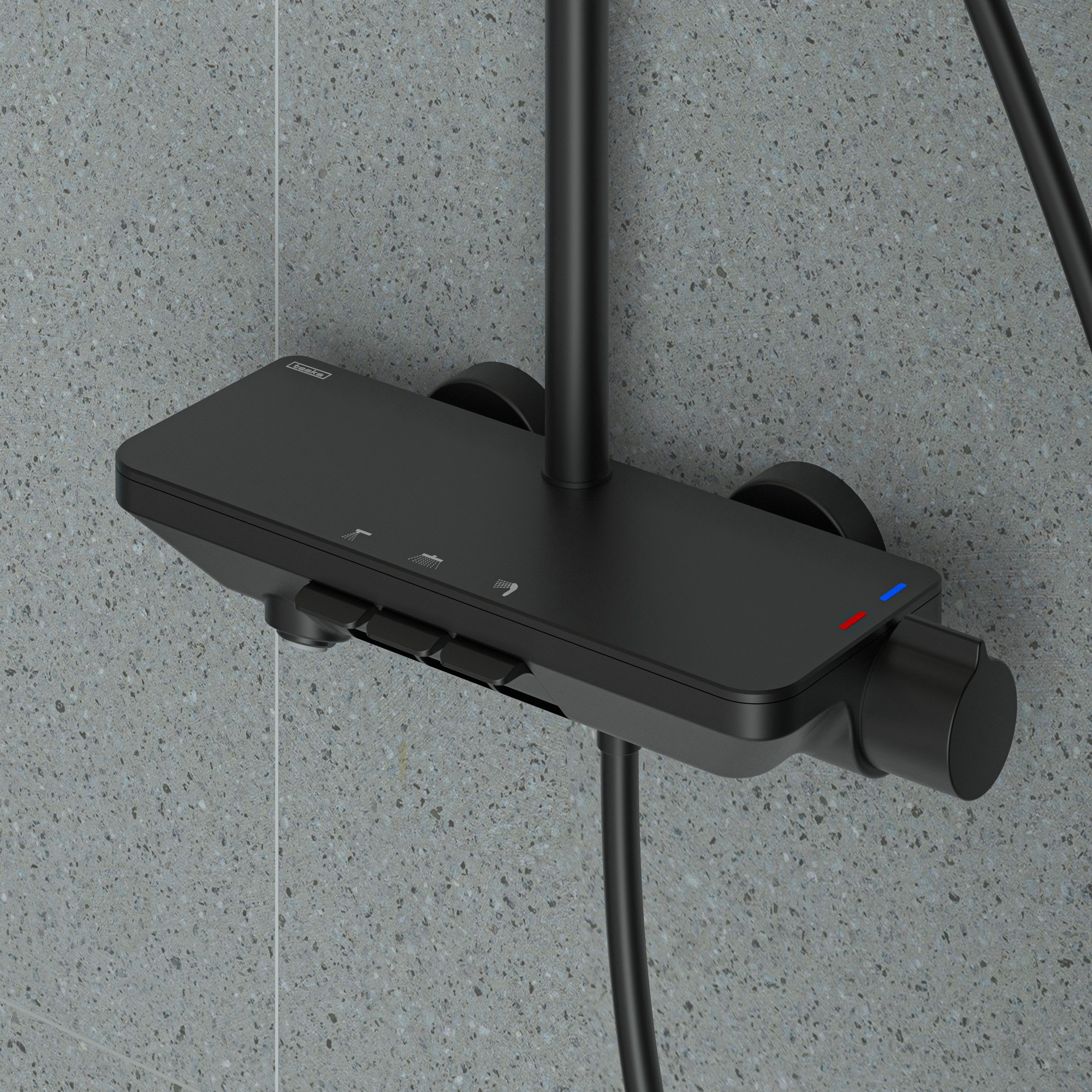 Piyano 3 Yönlü Duş Kolonu Siyah