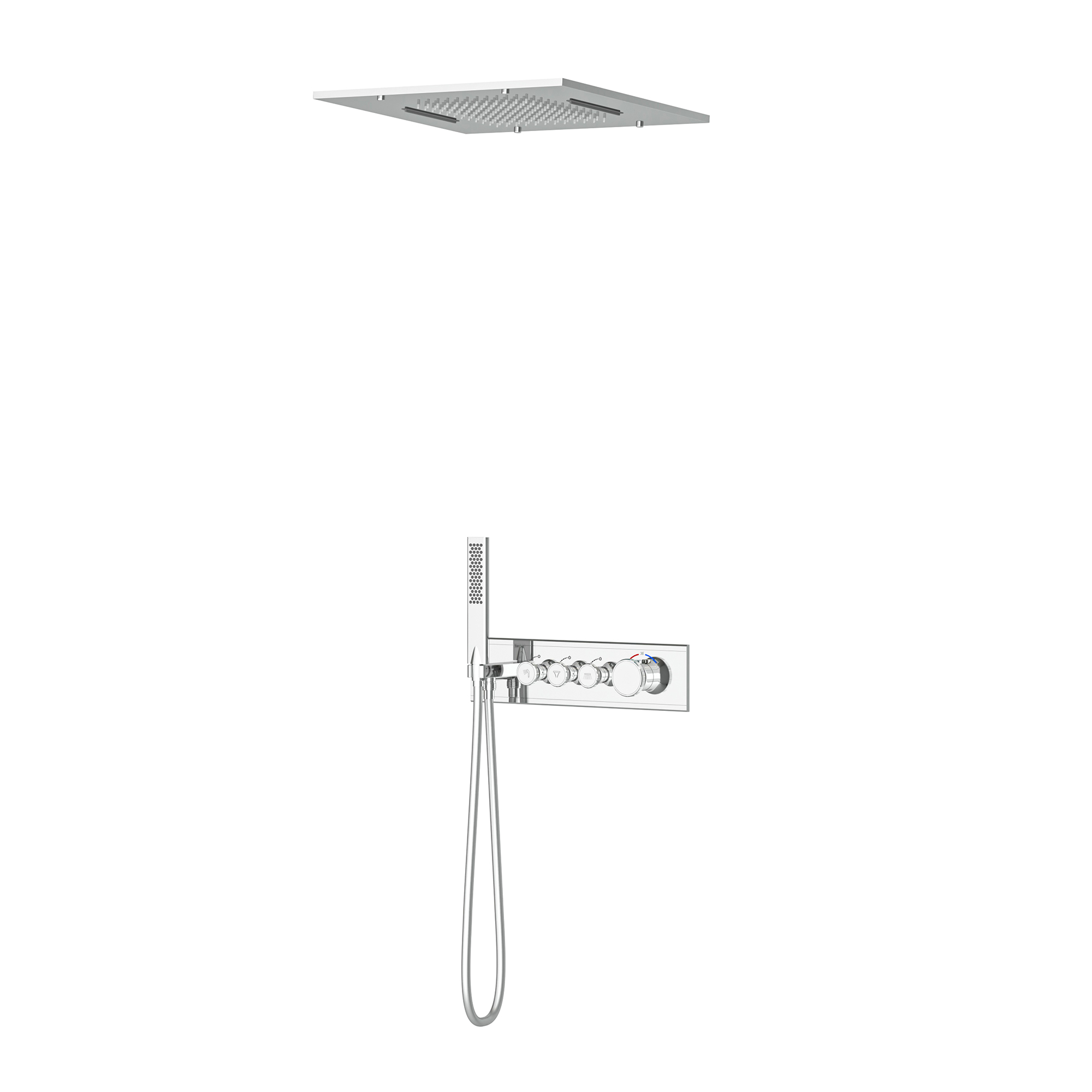 Shine 3 Yönlü Duş Seti Termostatik Krom – 2 Fonksiyon