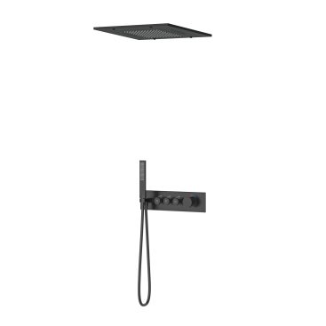 Shine 3 Yönlü Duş Seti Termostatik Siyah – 2 Fonksiyon