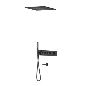 Shine 4 Yönlü Duş Seti Termostatik Siyah