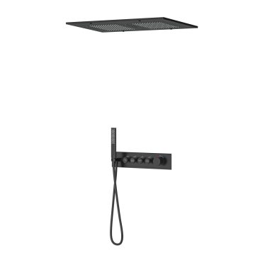 Shine 4 Yönlü Duş Seti Termostatik Siyah