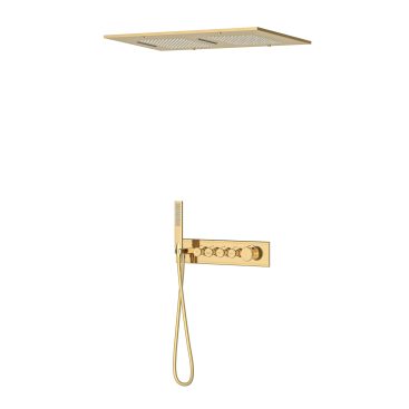 Shine 4 Yönlü Duş Seti Termostatik Altın