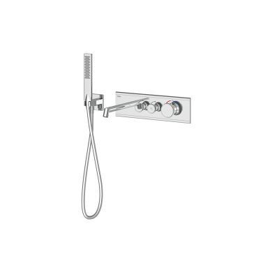 Shine Calix 2 Yönlü Küvet Seti Termostatik Krom