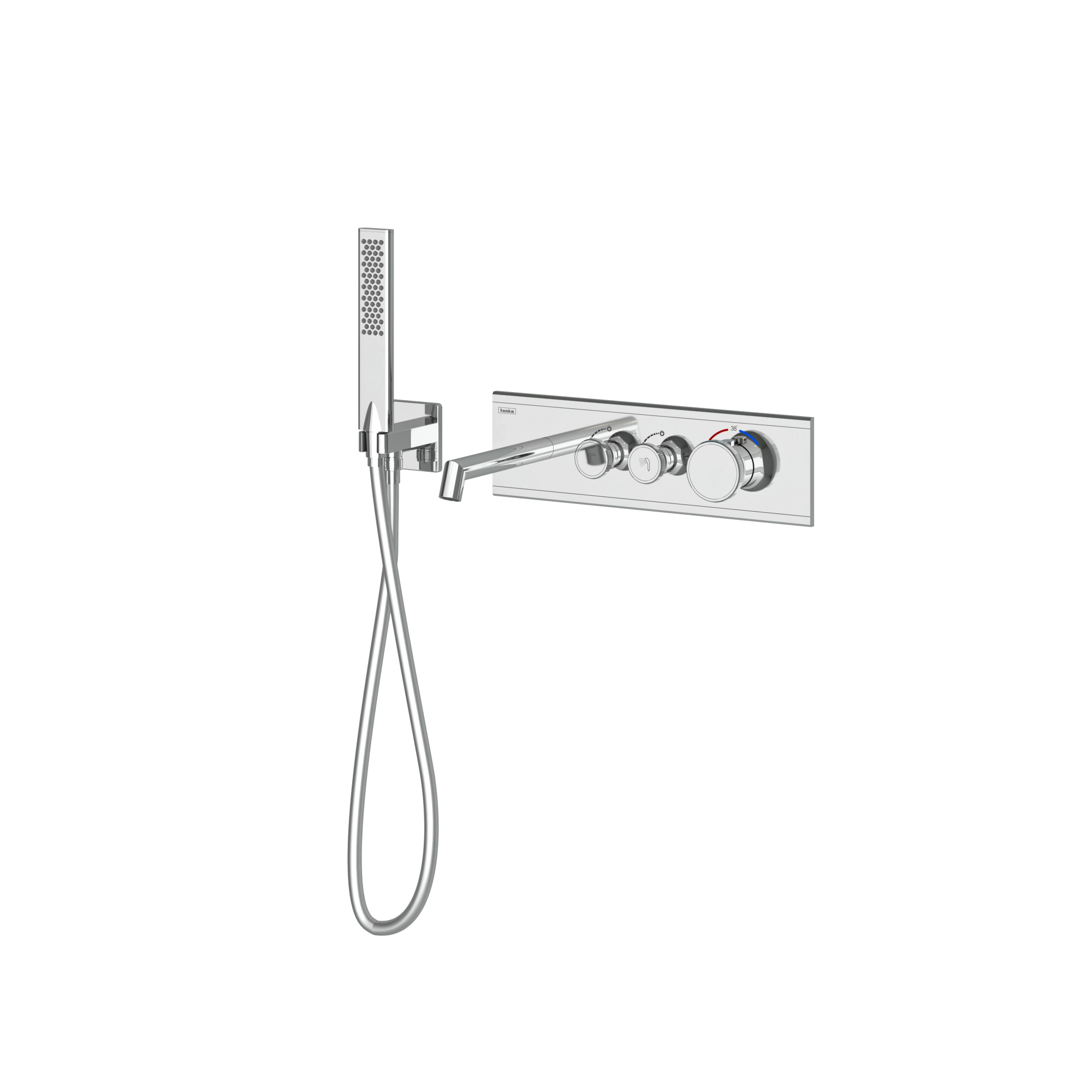 Shine Calix 2 Yönlü Küvet Seti Termostatik Krom