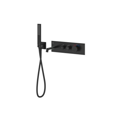 Shine Calix 2 Yönlü Küvet Seti Termostatik Siyah