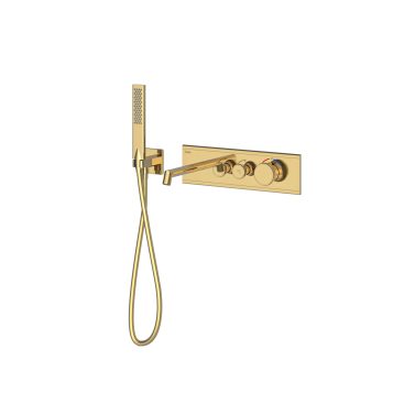 Shine Calix 2 Yönlü Küvet Seti Termostatik Altın