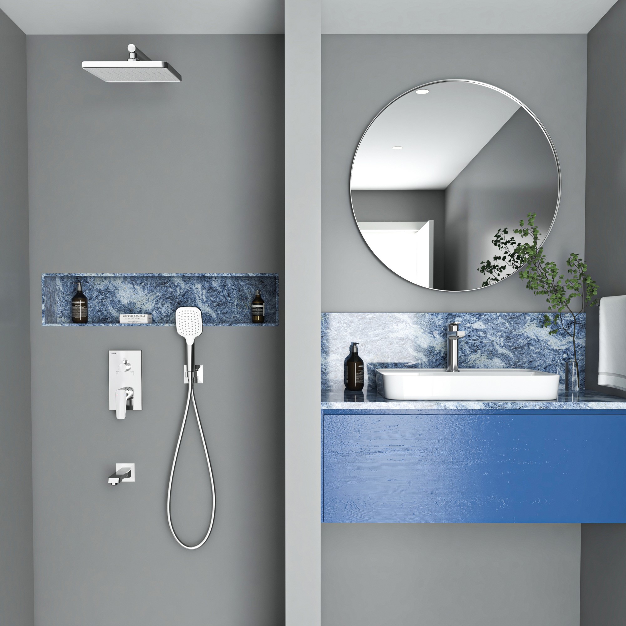 Simena 3 Yönlü Duş Batarya Seti Mix Krom