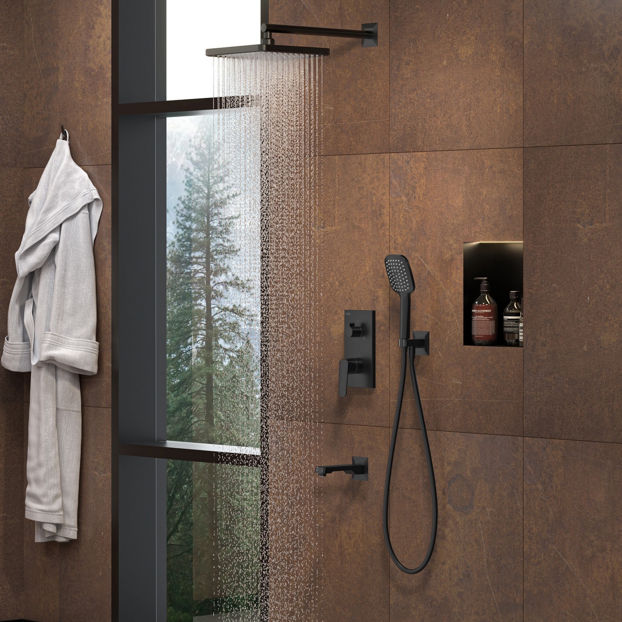 Simena 3 Yönlü Duş Batarya Seti Mix Siyah