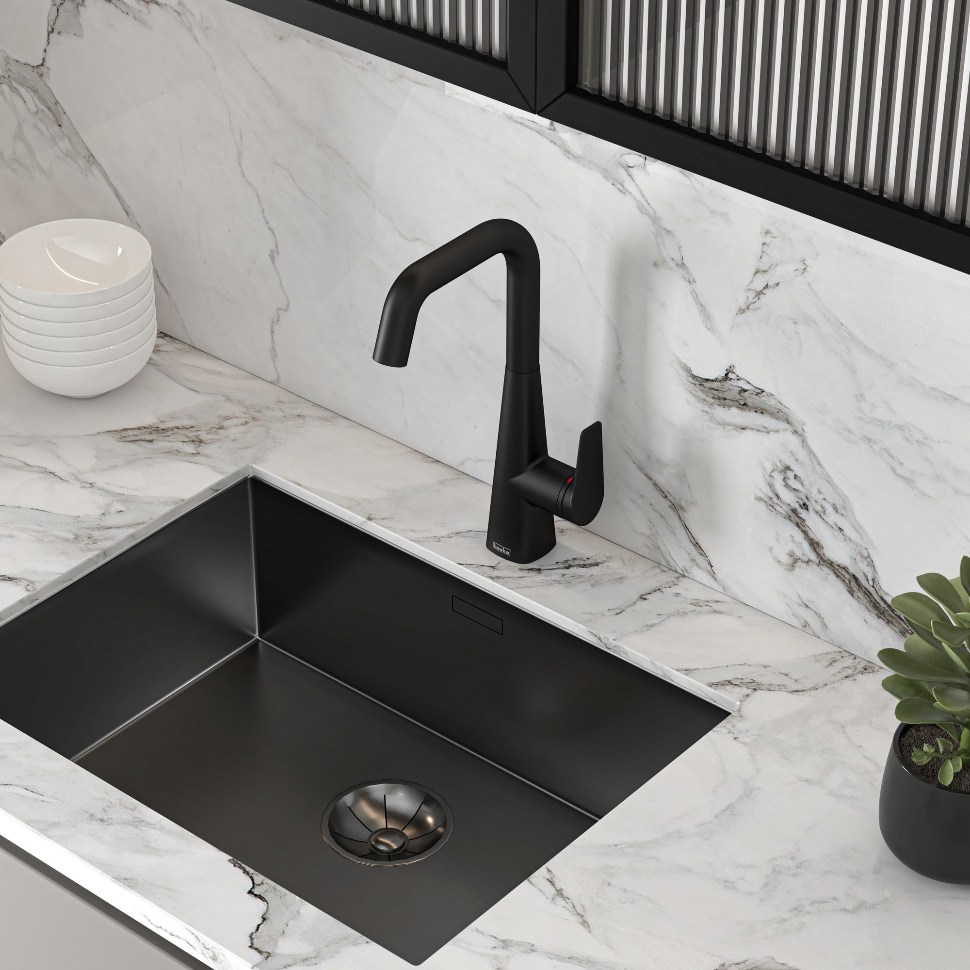 Teco Mutfak Eviye Bataryası Siyah