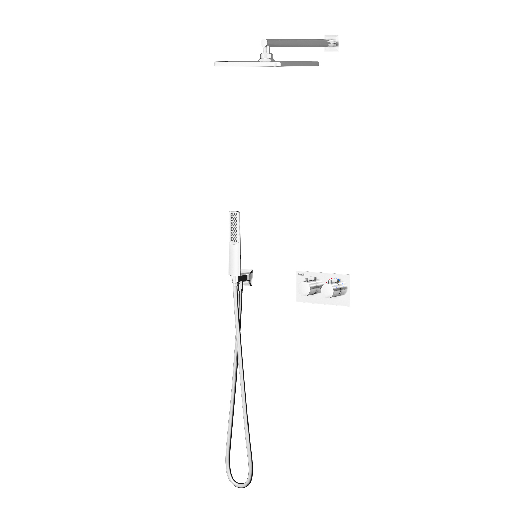 Teona 2 Yönlü Duş Batarya Seti Termostatik Krom