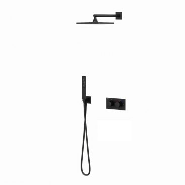 Teona 2 Yönlü Duş Batarya Seti Termostatik Siyah
